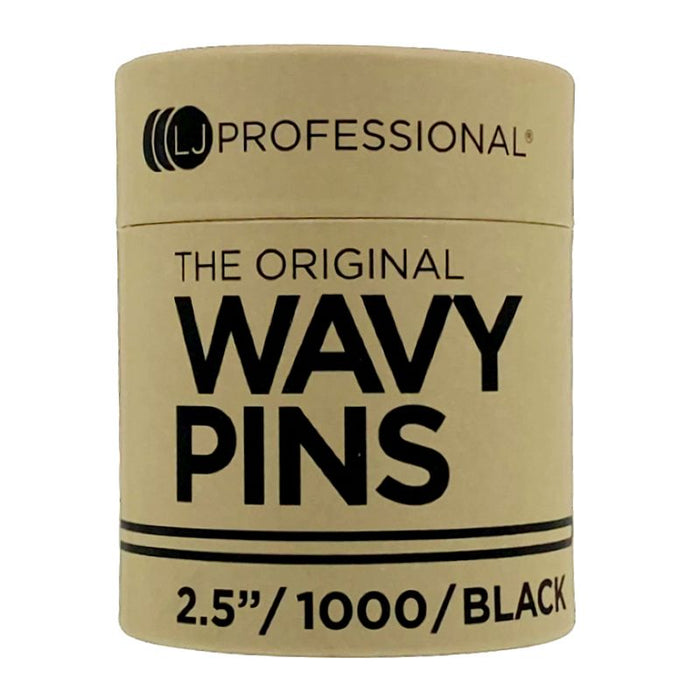 LJ Professional 2.5" Fine Wavy Hairpins Black (1000pcs)