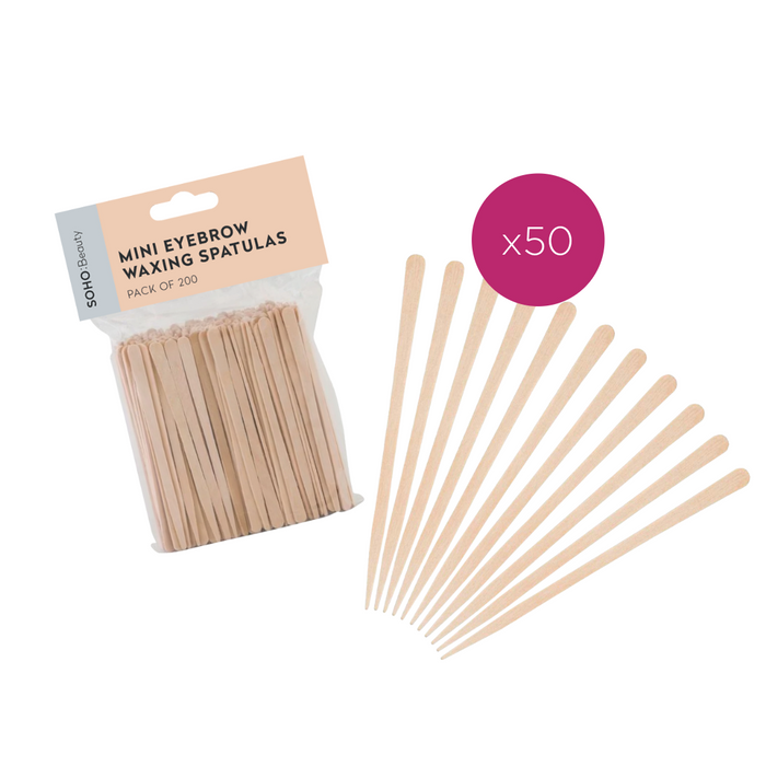 Soho Beauty Mini Eyebrow Waxing Spatulas Bulk Buy Case (50x200 spatulas)
