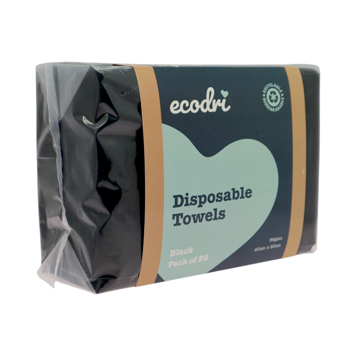 Ecodri Disposable Towels - Black - Pack Of 50