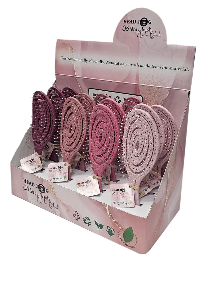 Head Jog 08 Nude Blush Straw Brush Display 12 Piece Set