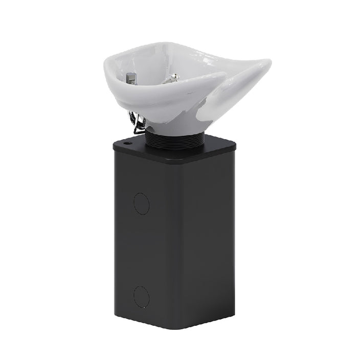 Karisma Hydra Pedestal Backwash Black Column with White Basin - Express Delivery