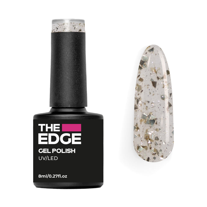The Edge Gel Polish 8ml - The Gold Flake Top Coat