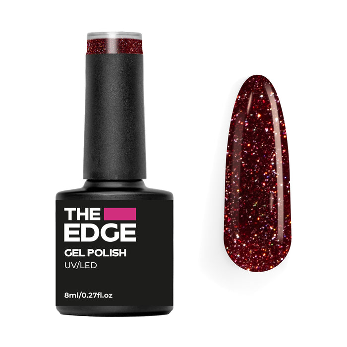 The Edge Gel Polish 8ml - The Rouge Glitter