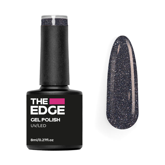 The Edge Gel Polish 8ml - The Steel Blue Glitter