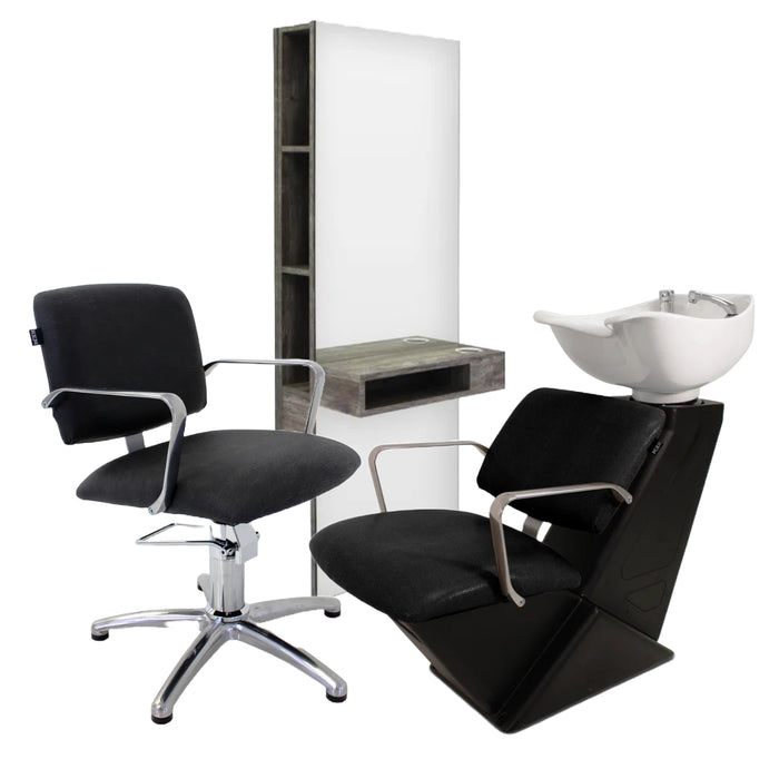 One Position REM Furniture Package - Atlas Styling Chair, Atlas Baltic and Rimini Styling Wall Unit