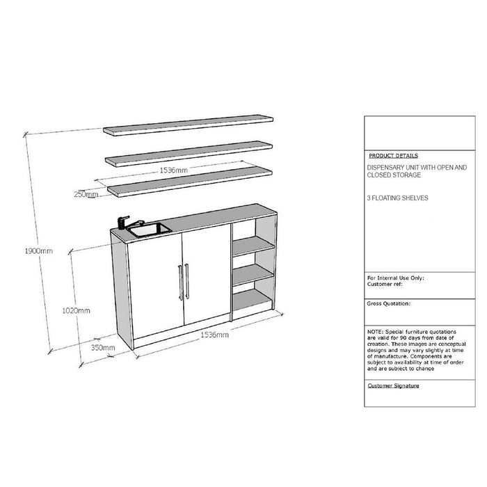 Bespoke 3 Shelved Dispensary