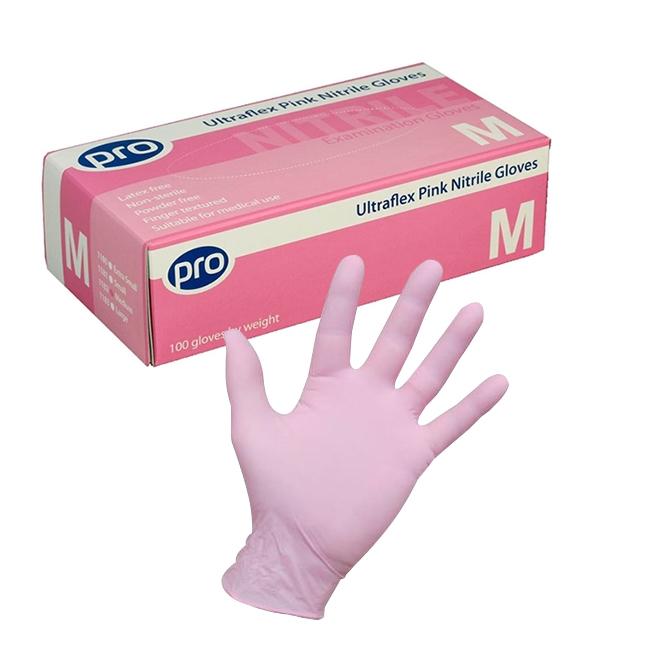 Nitrile Disposable Gloves Pink x 100