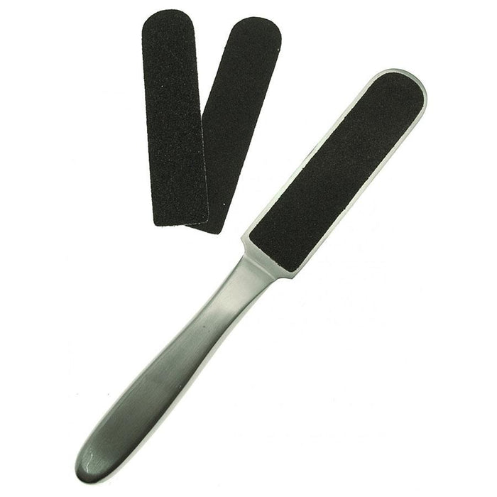 Hive Callus File with Disposable Pads Stainless Steel with 2 Disposable Pads Grit 100/180