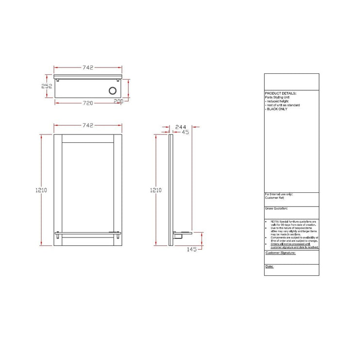 Bespoke Paris Styling Unit - Reduced Height