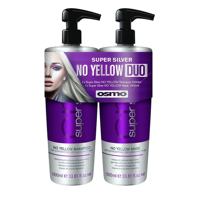 Osmo Super Silver No Yellow 1L Duo Pack Shampoo and Mask - Old Packaging