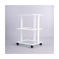 PJS 3 Tier Glass Shelved Trolley