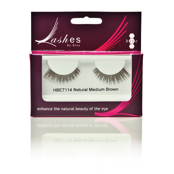 Hive of Beauty Natural Medium Strip Lashes HBE7114 - Brown