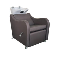 Manhattan Back Wash Unit Dark Brown with White Basin