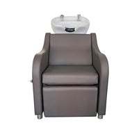 Manhattan Back Wash Unit Dark Brown with White Basin