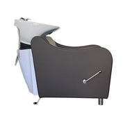 Manhattan Back Wash Unit Dark Brown with White Basin