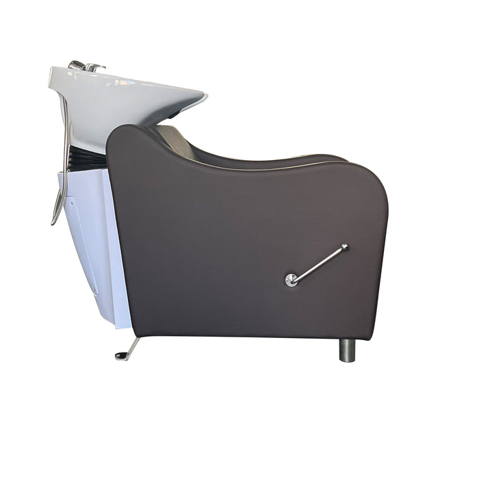 Manhattan Back Wash Unit Dark Brown with White Basin