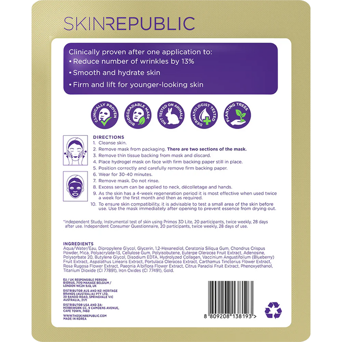 Skin Republic Gold Hydrogel Face Mask 25ml