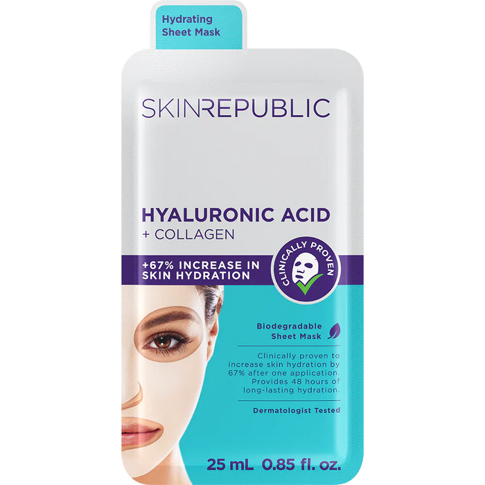 Skin Republic Hyaluronic Acid and Collagen Face Mask 25ml