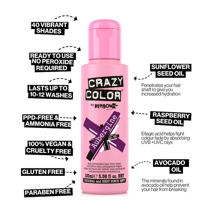 Aubergine Crazy Color 100ml