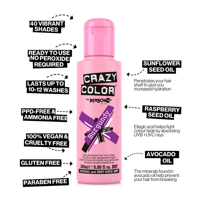 Burgundy Crazy Color 100ml