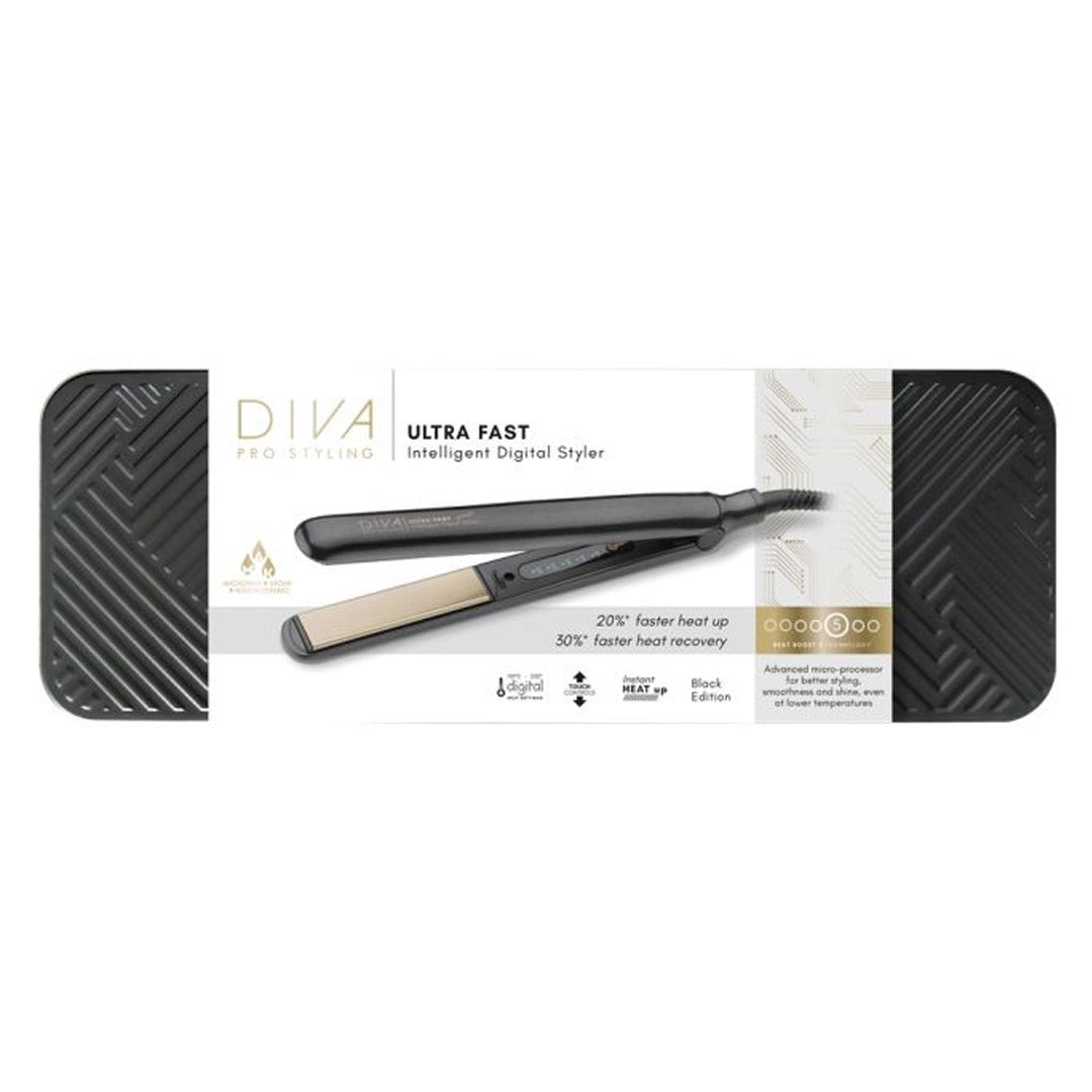 Diva Ultra Fast Intelligent Digital Straightener Black – Salon