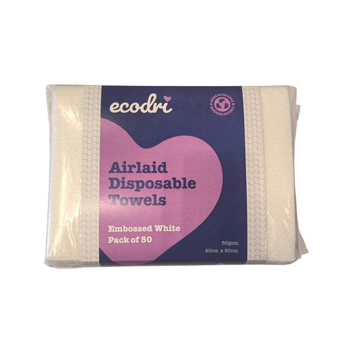 Ecodri Airlaid Disposable Towels - White - Pack Of 50