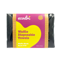 Ecodri Waffle Disposable Towels - Black - Pack Of 50