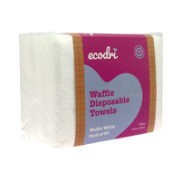 Ecodri Waffle Disposable Towels - White - Pack Of 50