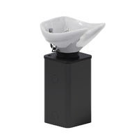 Karisma Hydra Pedestal Backwash Black Column with White Basin - Express Delivery