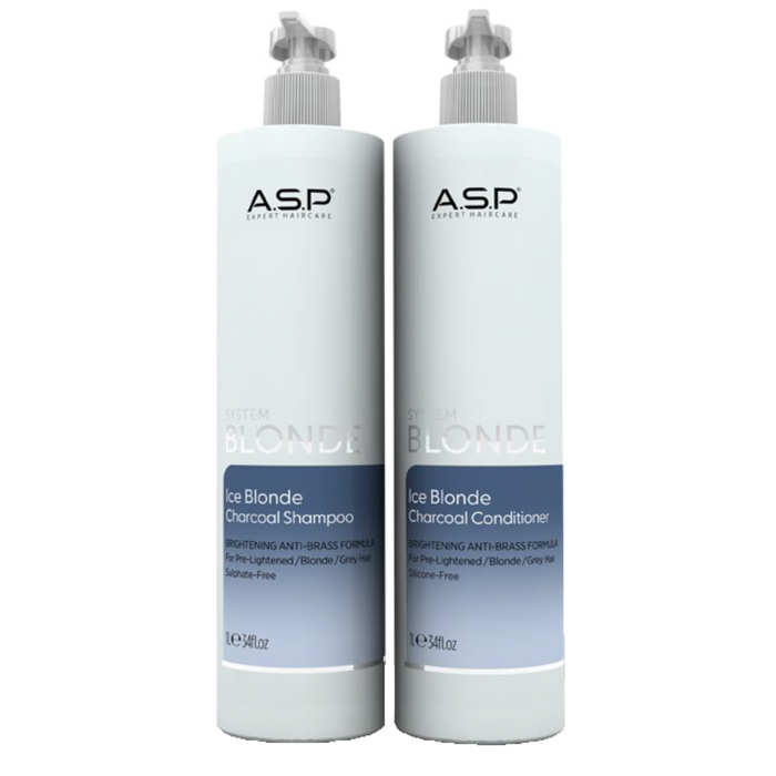 ASP System Blonde Ice Blonde Charcoal Conditioner 1 Litre Duo Pack