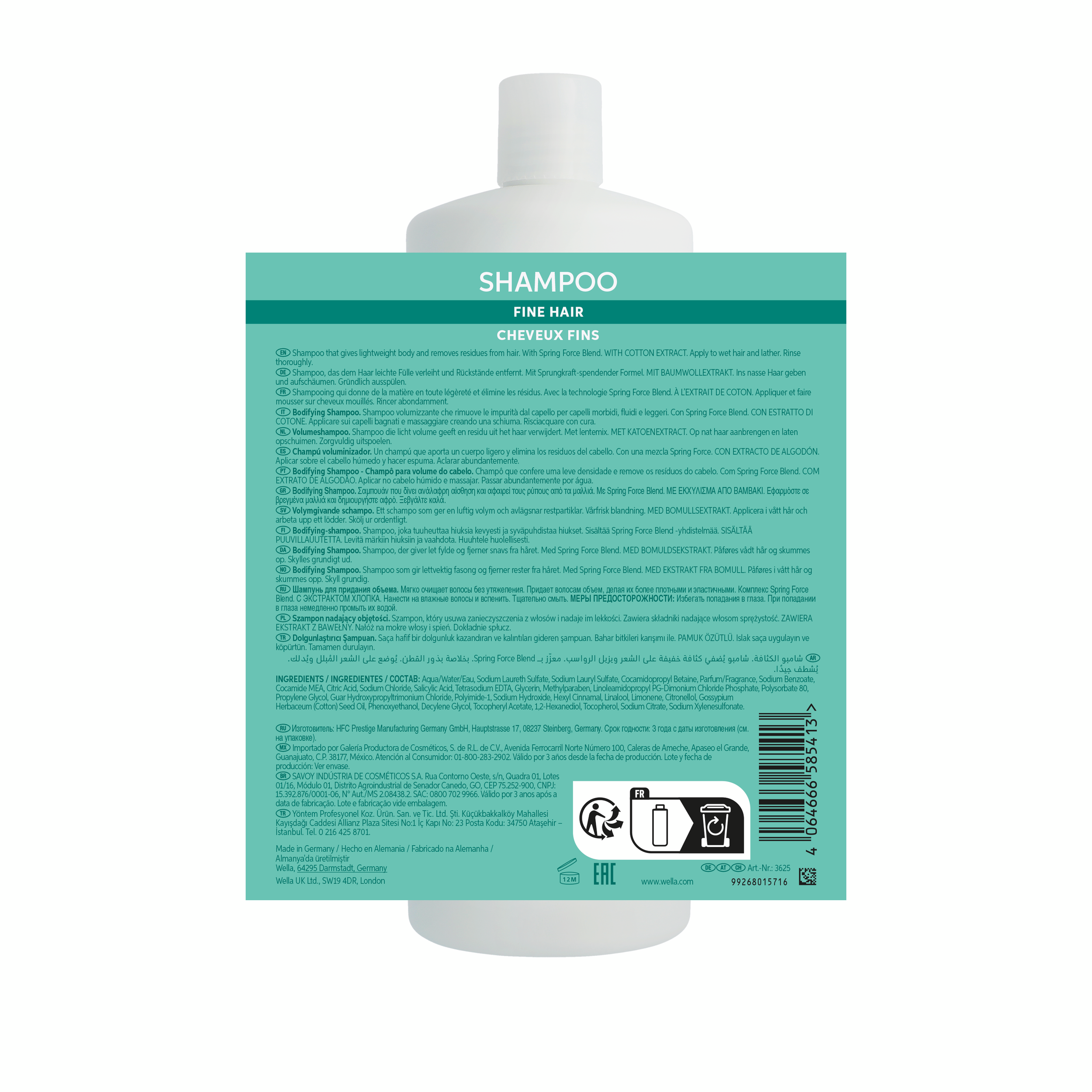 Wella Invigo Volume Boost Shampoo Litre Salon Supplies