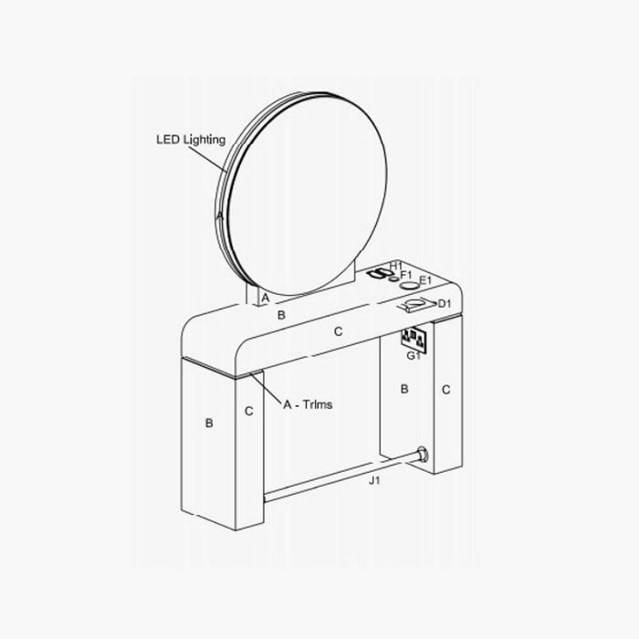 REM Solaire Styling Island Unit - LED Mirror