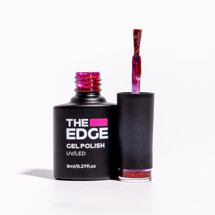 The Edge Gel Polish 8ml - The Berry Glitter