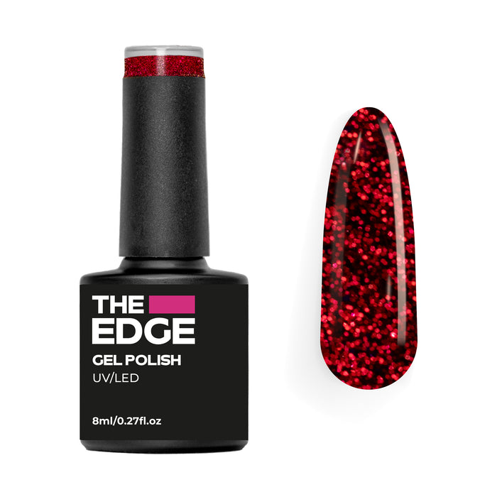 The Edge Gel Polish 8ml - The Berry Glitter