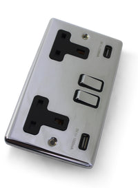 REM Twin Electrical Socket With USB