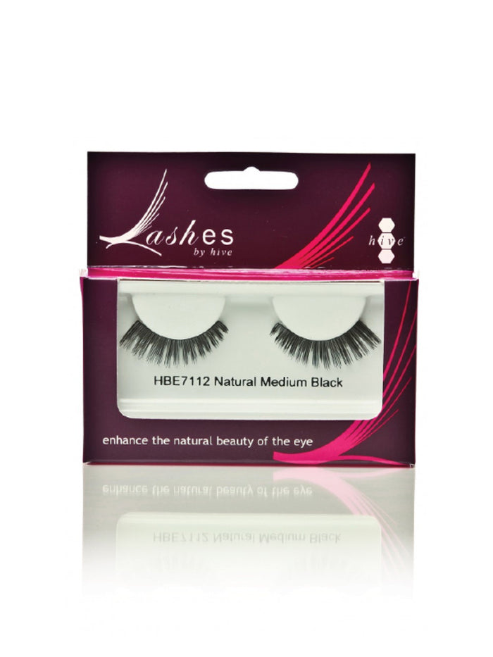 Hive Of Beauty Natural Medium Strip Lashes HBE7112 - Black