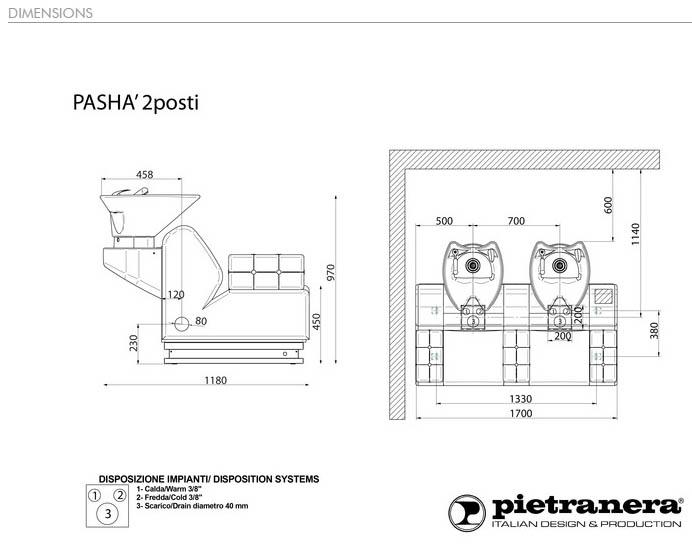 Pietranera Pasha 2 Seat Backwash