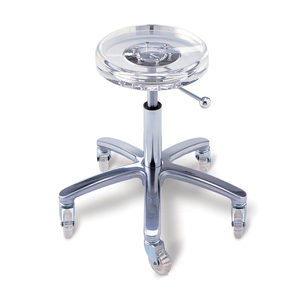 タカラベルモント アルミ Dスツール 赤キャスター タカラベルモント