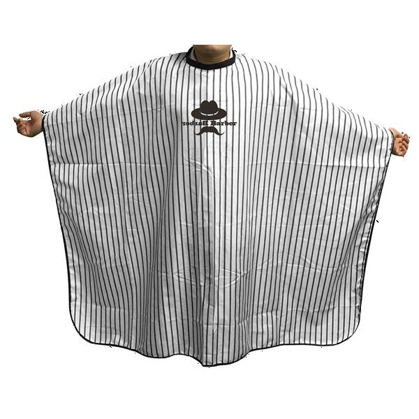 Agenda Retro Black and White Pin Stripe Barber Apron Gown