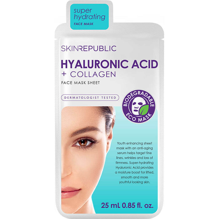 Skin Republic Hyaluronic Acid and Collagen Face Mask 25ml